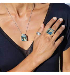 pendentif femme argent pierre