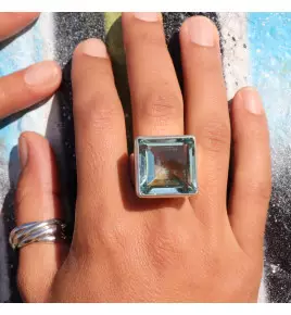 bague obsidienne argent
