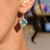 boucles d'oreilles pierre bleue