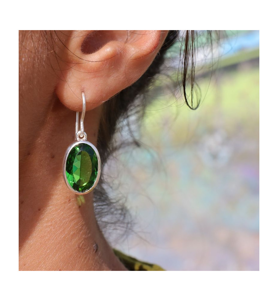 boucles d'oreilles obsidienne