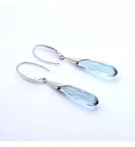 boucles d'oreilles argent pierre bleue