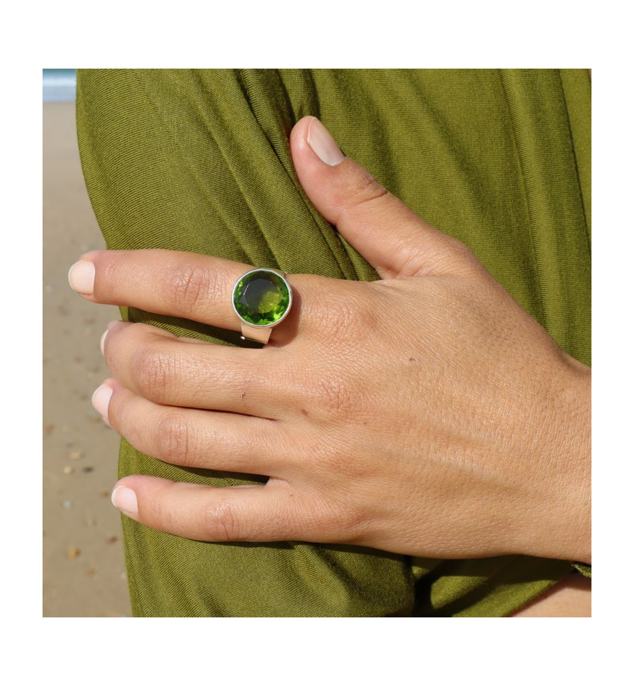 bague obsidienne verte