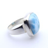 Bague carrée en argent 925 et larimar