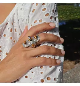 bague oeil de tigre femme