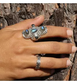 labradorite bleue bague
