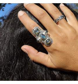 bague labradorite argent