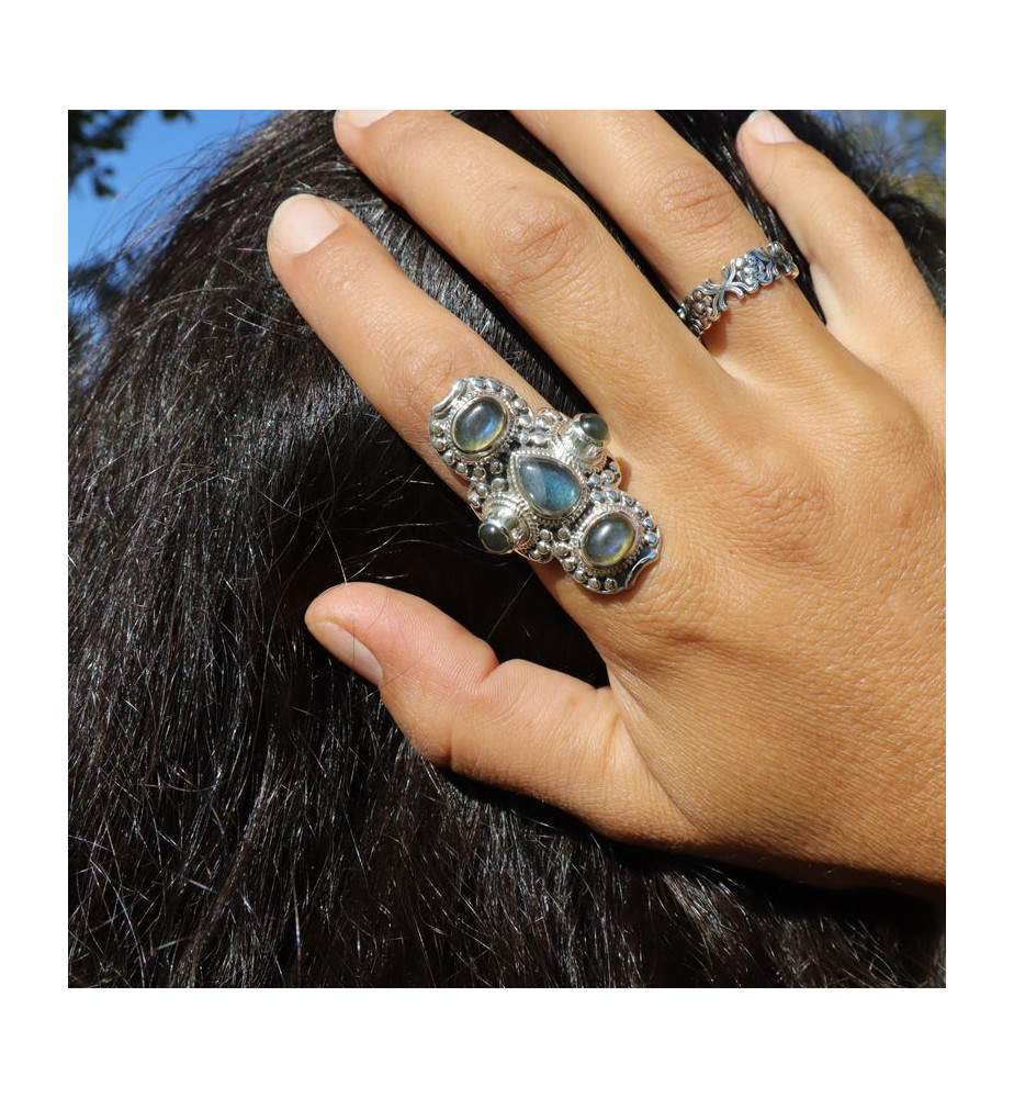 bague labradorite argent