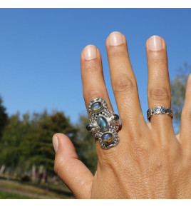 bague labradorite bleue