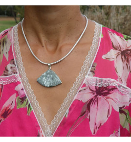 pendentif argent pierre verte