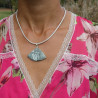 pendentif argent pierre verte