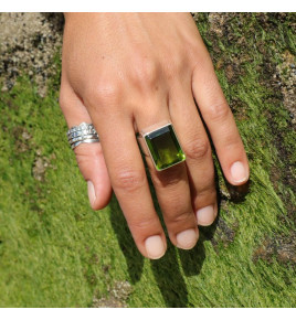 bague obsidienne argent