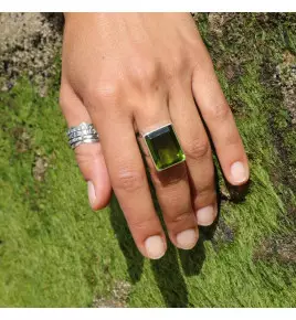 bague obsidienne femme