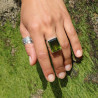 bague obsidienne argent