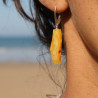 boucles d'oreilles ambre jaune