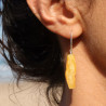 boucles d'oreilles ambre jaune