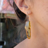 boucles d'oreilles ambre jaune
