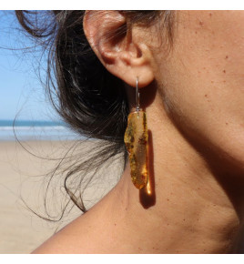 boucles d'oreilles ambre