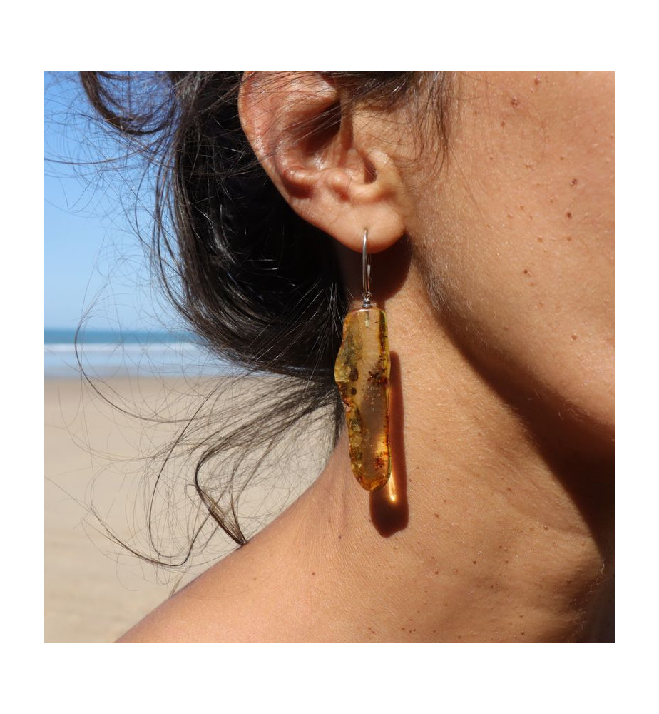 boucles d'oreilles ambre
