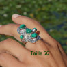 bague argent pierre verte