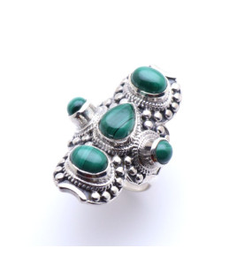 bague malachite verte