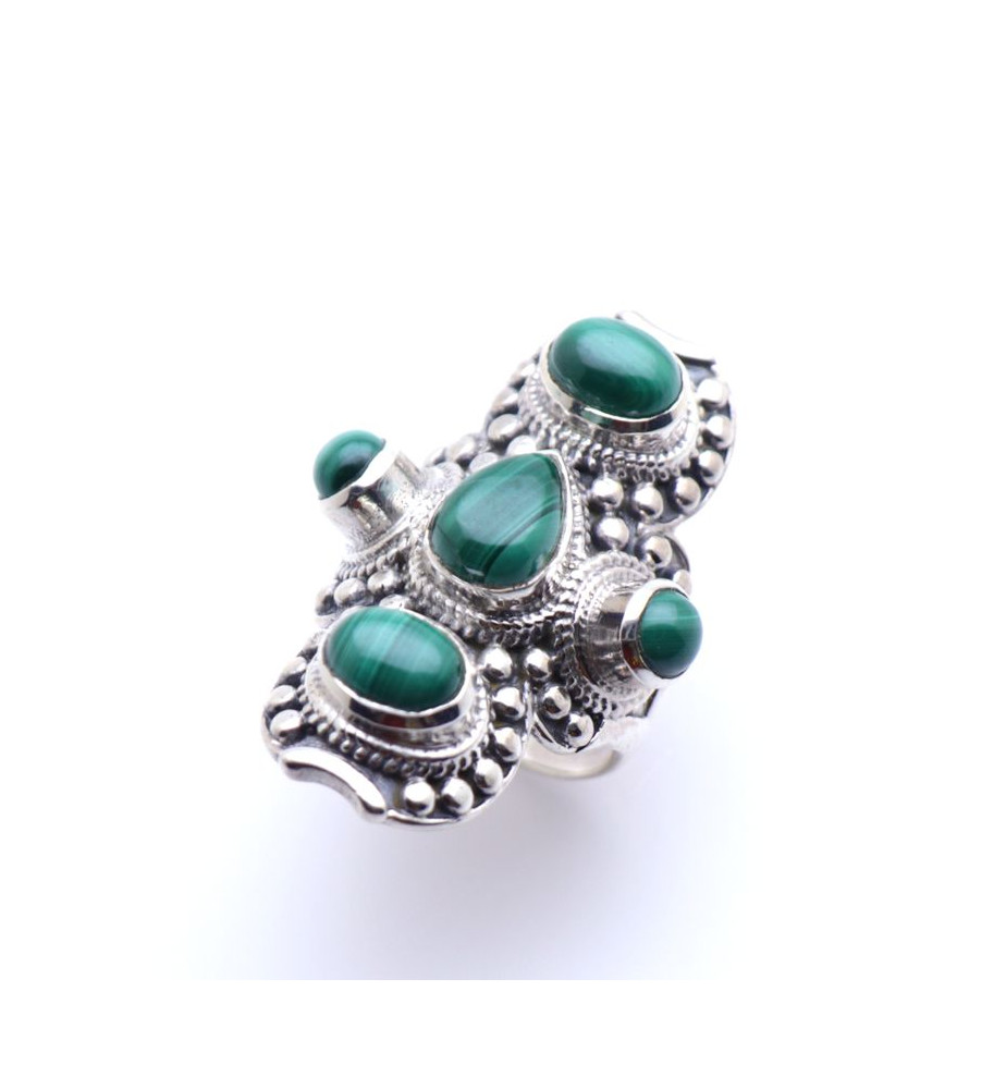 bague malachite verte