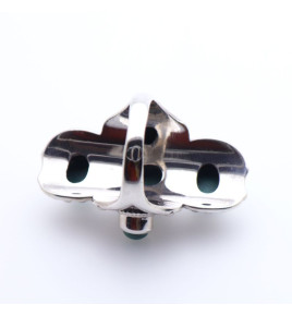 bague argent pierre malachite