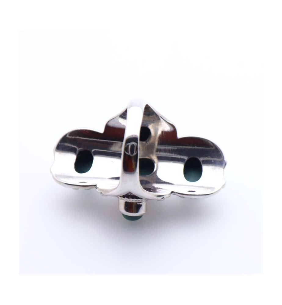 bague argent pierre malachite