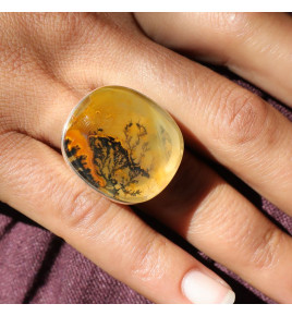 bague argent avec pierre quartz