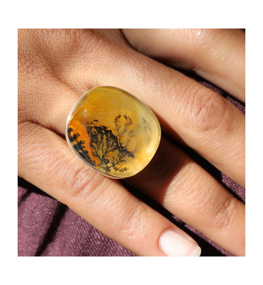 bague argent avec pierre quartz