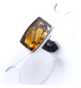 bague argent avec quartz de couleur