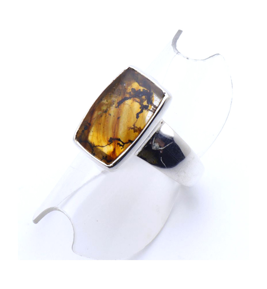 bague argent avec quartz de couleur