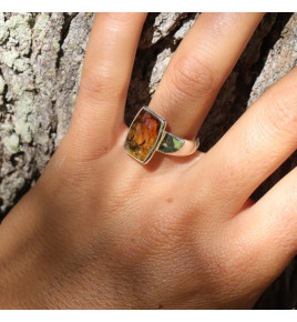 quartz dendritique brésilien bague