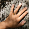 bague argent avec pierre naturelle