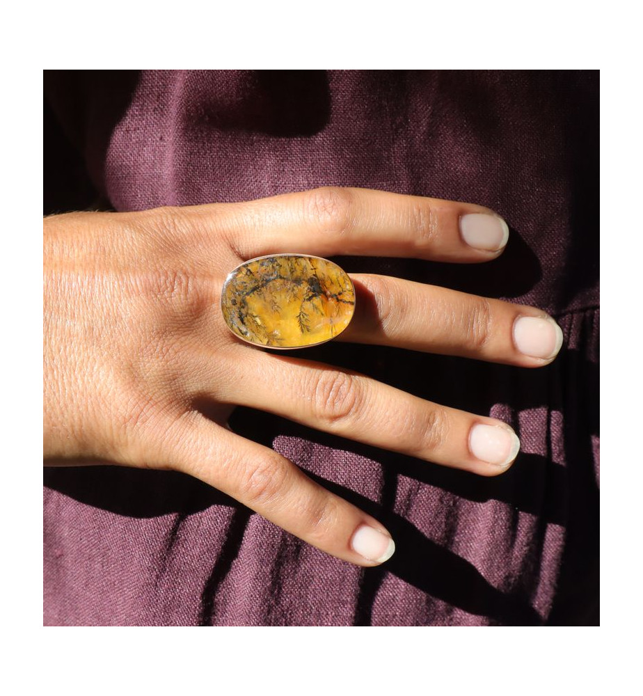 bague argent avec pierre quartz