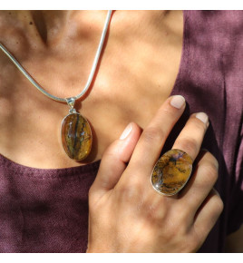 bague quartz dendritique brésilien