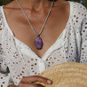 pendentif argent pierre violette