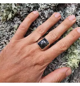 bague homme pyrite argent