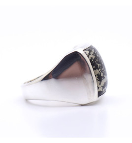 bague homme pyrite ardoise