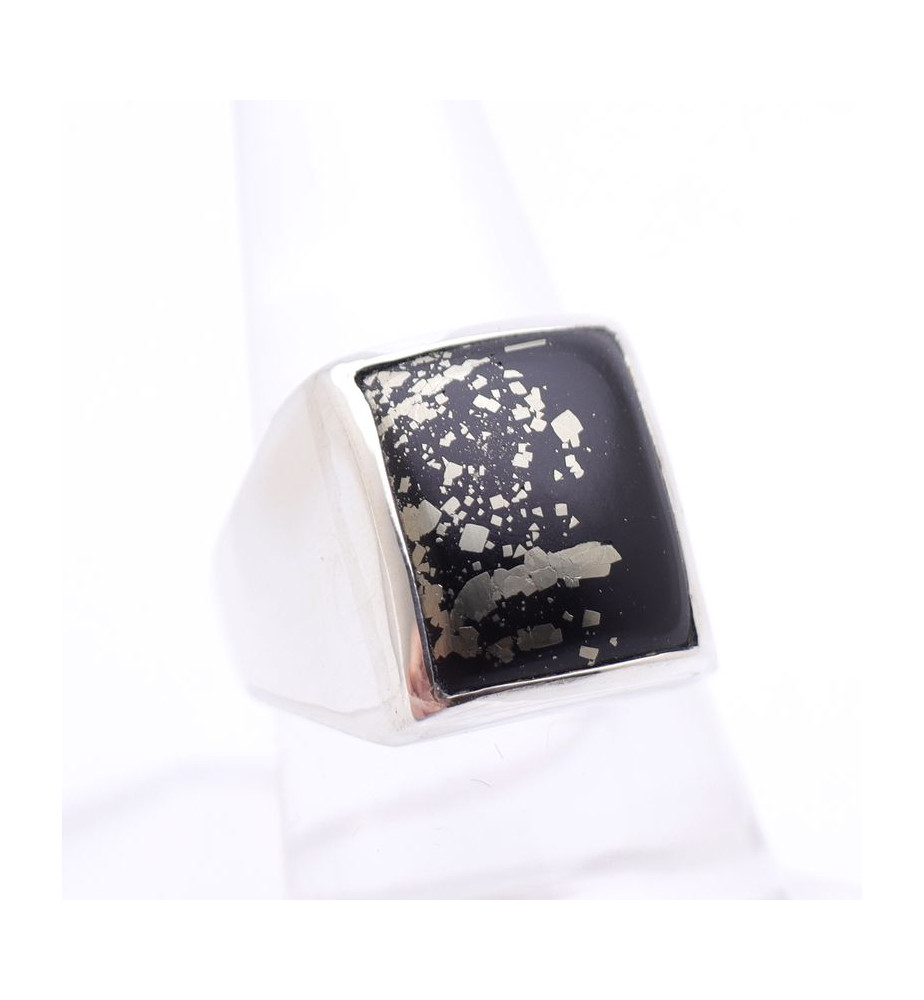 pyrite ardoise bague homme