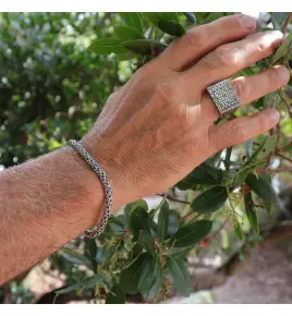 bracelet homme argent massif