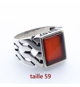 bague argent cornaline