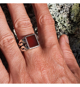 bague chevaliere homme cornaline