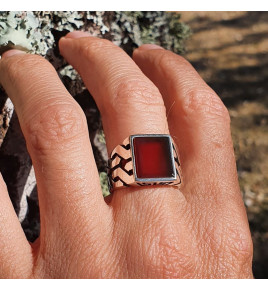 bague cornaline homme