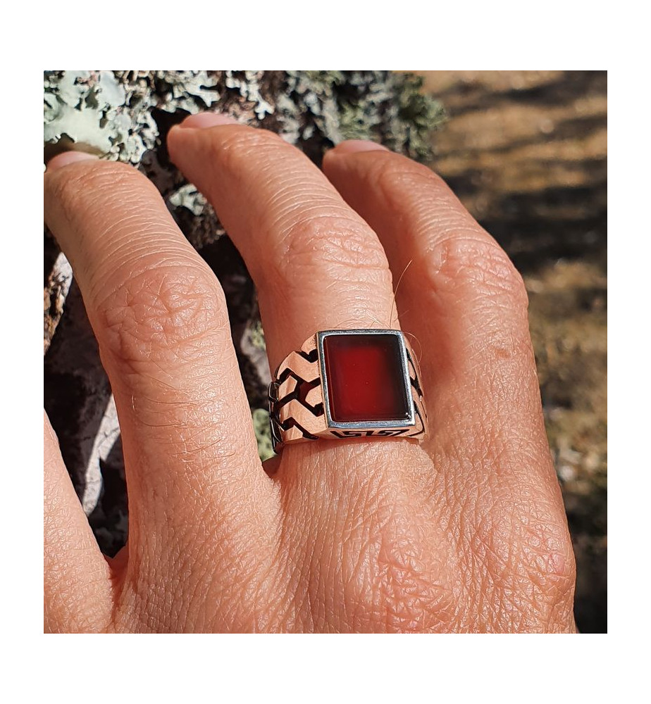 bague cornaline homme