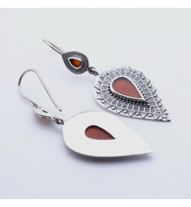 boucles d'oreilles cornaline