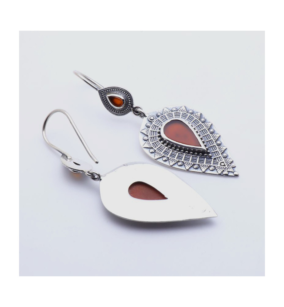 boucles d'oreilles cornaline