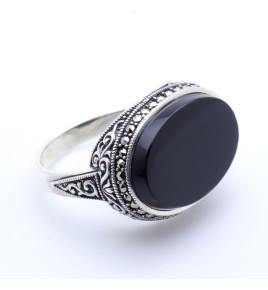 bague onyx noir