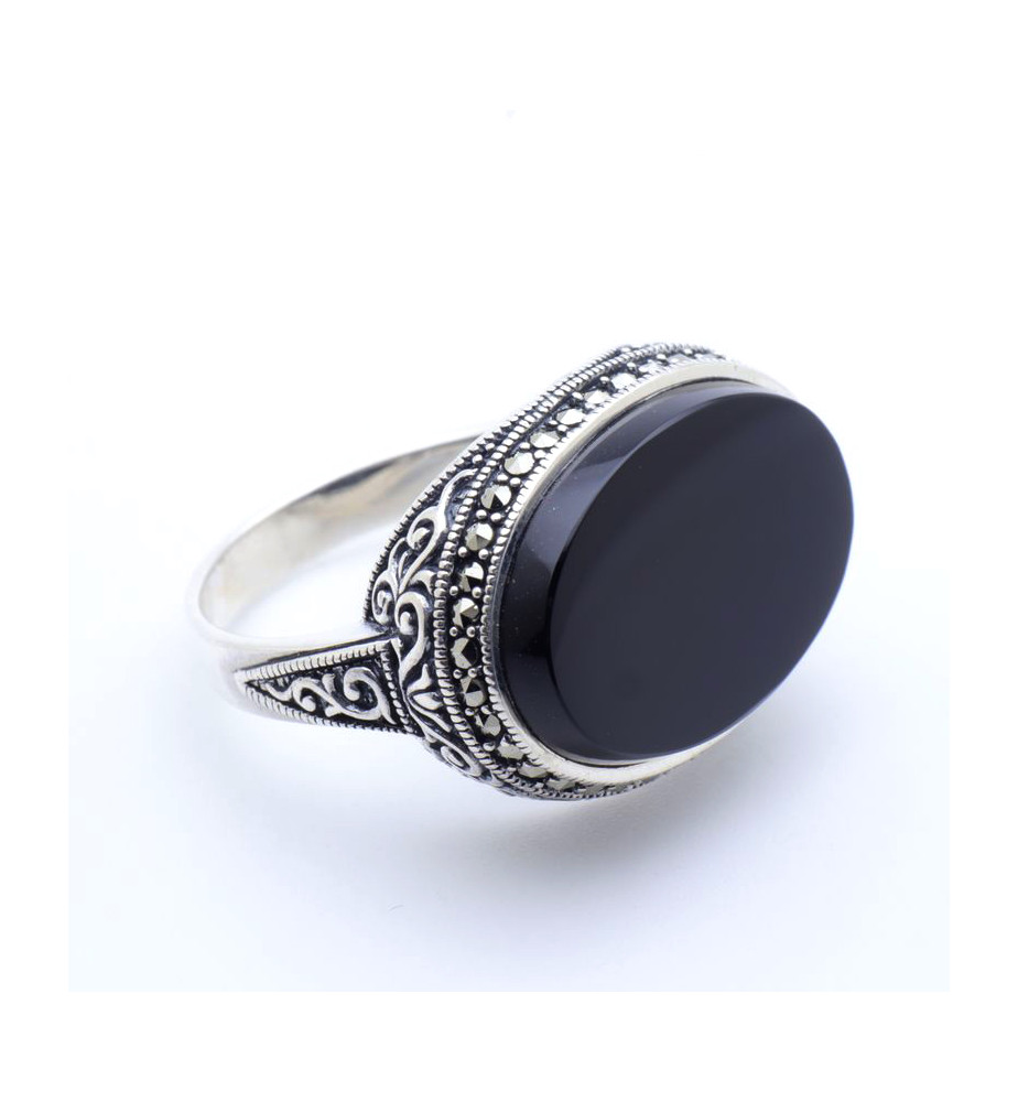 bague onyx noir