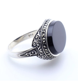 bague onyx argent