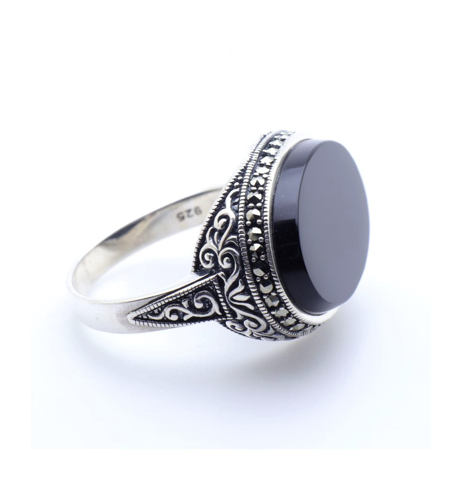 bague onyx argent